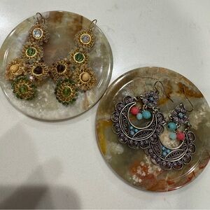 $166 Anthropologie Earrings LOT chandelier Statement beaded jewelry